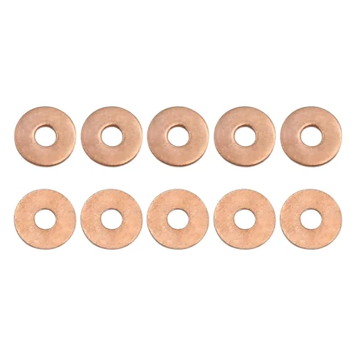 Miniatura 8 de DTGN Arandelas planas de sellado de cobre de 0.157 in x 0.315 in x 0.039 in (IDxODxT) - Paquete de 20 - Buenas para tornillos M4 de maquinaria