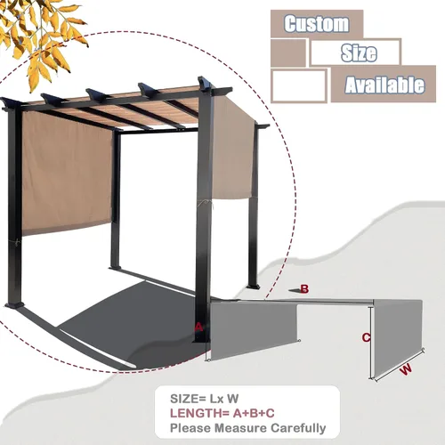 Miniatura 8 de Alion Home Toldo universal impermeable para pérgola – Toldo de repuesto para pérgola – Cubierta de sombra ajustable para exteriores con varillas