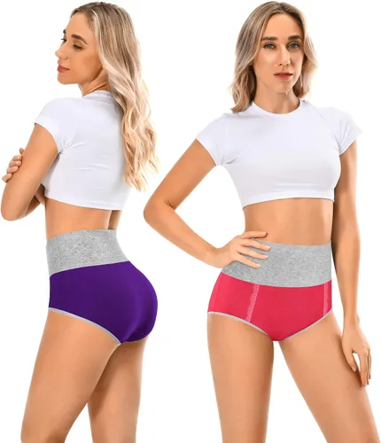 Miniatura 3 de MISSWHO Cotton High Waisted Womens Underwear Soft Stretch Breathable Full Coverage Ladies Panties Multipack
