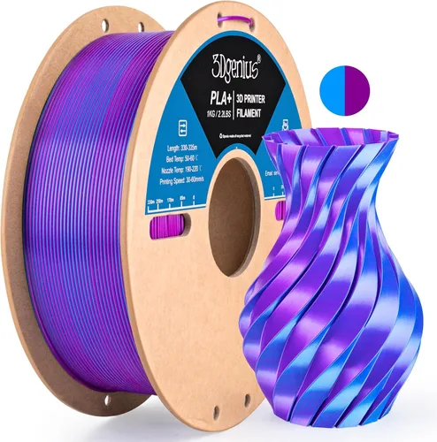 Miniatura 14 de Paquete de filamento para impresora 3D, filamento PLA sedoso de 4/64 pulgadas (1.75 mm), compatible con la mayoría de impresoras FDM, 10 carretes
