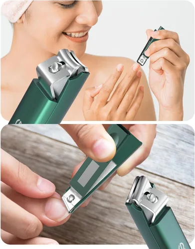 Miniatura 3 de Bonito juego de aseo premium 5 en 1: cortaúñas, lima, púa de orejas, tijeras para el cabello facial y espejo en una elegante caja de almacenamiento
