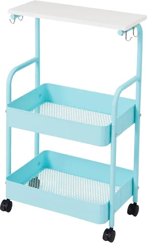 Miniatura 11 de VECELO Carrito rodante de acrílico de 3 niveles, carrito utilitario para almacenamiento de cocina, estantes móviles organizadores deslizables con 2