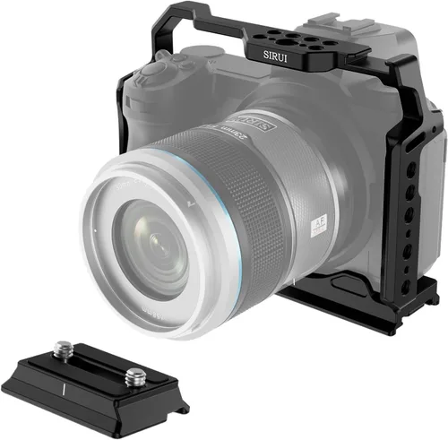 Miniatura 10 de SIRUI Jaula para cámara Sony ZV-E1 con agarre de silicona y abrazadera para cable para HDMI, placa de liberación rápida integrada para tipo Arca