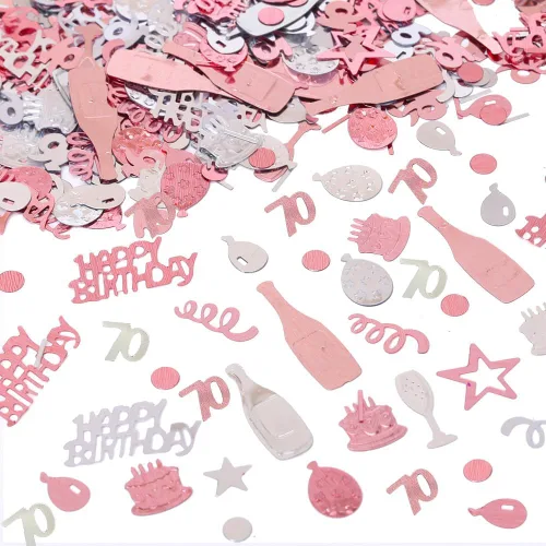 Miniatura 6 de Confeti de cumpleaños número 13, confeti de oro rosa número 13, confeti de papel de aluminio metálico, estrella para pastel de cumpleaños, confeti