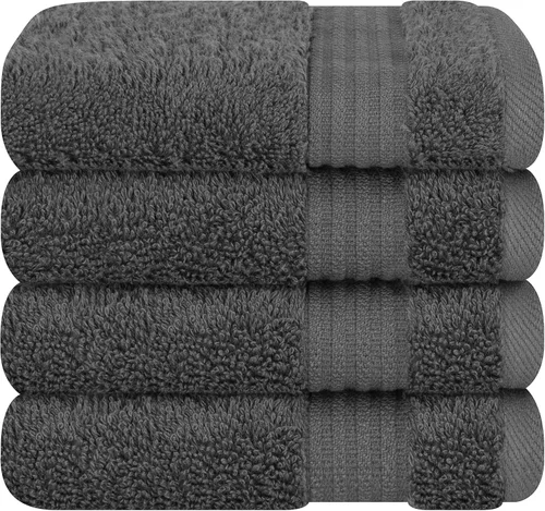 Miniatura 134 de Cotton Paradise - Juego de 4 toallas de mano para baño, 100% algodón turco, toallas suaves y absorbentes para la cara, toallas de mano color gris