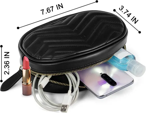 Miniatura 4 de Riñonera de forro polar para mujer, de moda, cruzada para mujer, en todas partes, con correa ajustable, para mujer, Rosado, Cuero