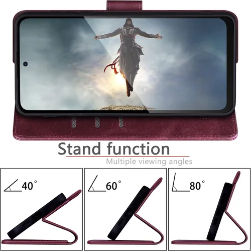Miniatura 5 de SUANPOT Funda tipo cartera para Motorola Moto Edge 5G UW/Edge 2021 – Bloqueo RFID, funda de piel sintética para teléfono, funda a prueba de golpes