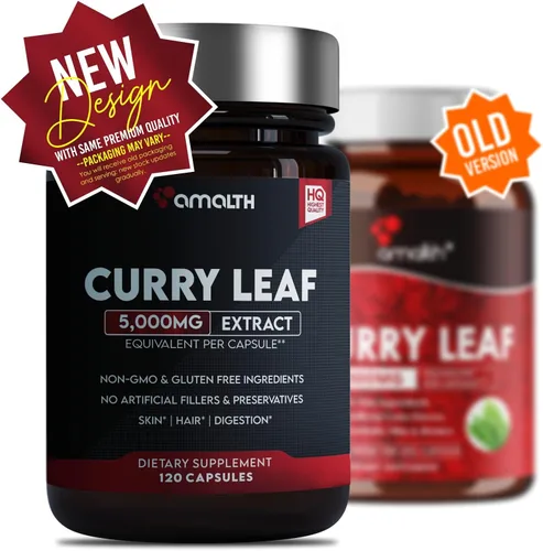 Miniatura 2 de Amalth Cápsulas de extracto de hoja de curry de 500 mg Cápsulas de suplemento de hoja de curry Extracto de Murraya Koenigii Suplemento a base