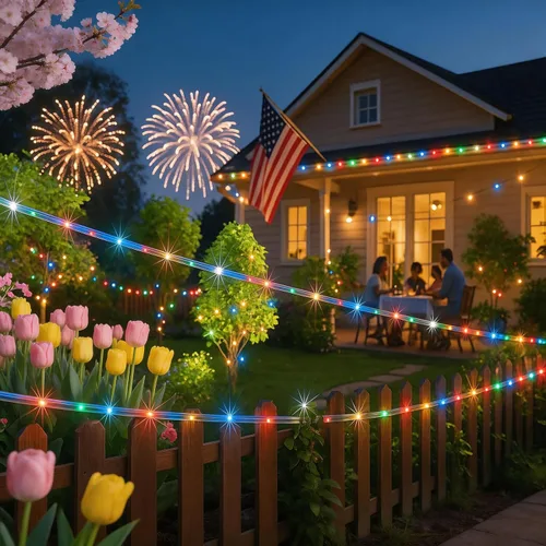 Miniatura 5 de Tira de luces de 132 pies para exteriores impermeables, 400 LED que cambian de color, luces de cuerda enchufables con control remoto, para Pascua