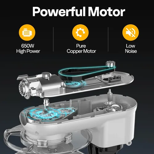 Miniatura 2 de VIVOHOME - Batidora de mesa 3 en 1, eléctrica, con cabezal inclinable para cocina, de 6 cuartos de galón, con tazón, mezclador de alimentos Plateado