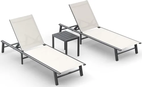 Miniatura 38 de Tumbona de Aluminio para Exteriores - Silla de Descanso Plegable y de Montaje Libre para Exteriores con 5 Respaldos Ajustables, Silla de Patio