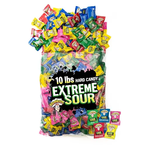 Miniatura 2 de Warheads - Caramelo ácido extremo - Sabores de manzana agria, cereza negra, frambuesa azul, limón y sandía, ideal para desfiles - Bolsa a granel