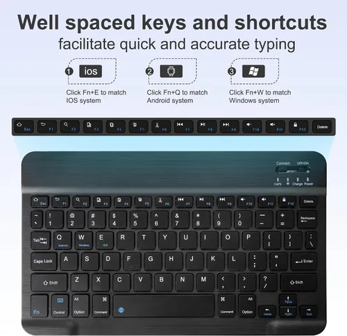 Miniatura 4 de Funda de teclado para Samsung Galaxy Tab A9 Plus de 11.0 pulgadas (SM-X210/X215/X216/X218), teclado desmontable recargable con cubierta de puerto
