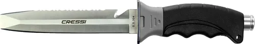 Miniatura 2 de Cressi Borg, cuchillo de hoja larga para buceo y pesca submarina - Punta puntiaguda y roma