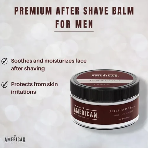 Miniatura 3 de American Shaving Co. Bálsamo para después del afeitado para suavizar (aroma a sándalo), calma e hidrata la cara después del afeitado, trata
