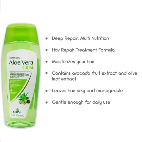 Miniatura 8 de Grisi Shampoo de Sábila, Shampoo para el cabello, Suaviza y nutre con exgtracto de Sábila. Sin parabanos para un cabello brilloso y manejable, 400