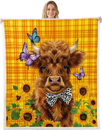 Miniatura 29 de Erosebridal Rooster Fleece Throw Blanket 40"x50" for Bedroom Living Rooms Sofa Couch,Chicken Farmhouse Sherpa Blanket,Wildflower Fuzzy Plush