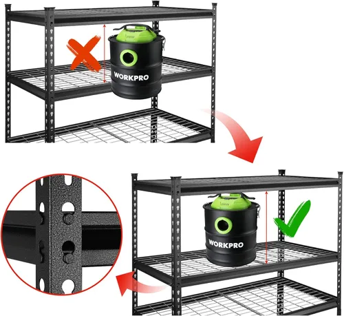 Miniatura 4 de WORKPRO Estantería de almacenamiento de metal de 5 niveles, 48 pulgadas de ancho x 24 pulgadas de profundidad x 72 pulgadas de alto, estante