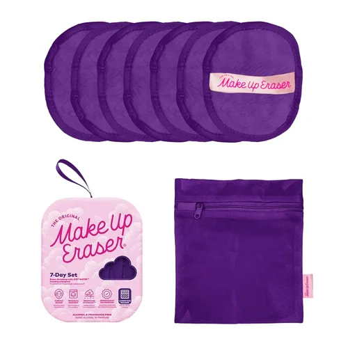 El juego original de 7 días de MakeUp Eraser borra todo el maquillaje con solo agua, incluyendo rímel impermeable, delineador de ojos, base, lápiz