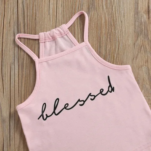 Miniatura 3 de Mandizy Conjunto de ropa de otoño para bebé niña pequeña, sudadera de manga larga con estampado de letras bendecidas, pantalones de camuflaje