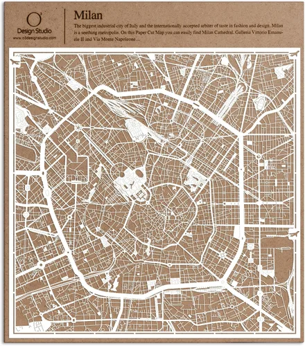 Miniatura 147 de O3 Design Studio Aberdeen - Mapa de papel cortado en papel blanco de 12 x 12 pulgadas