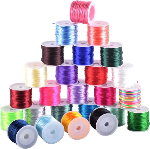 Miniatura 142 de KONMAY 80 Yardas 1.0mm Cordón Rattail de Nylon Satén Seda Trim Hilo para Cuentas para Nudos Chinos, Kumihimo, Trabajo con Cuentas, Macramé, 2-Azul