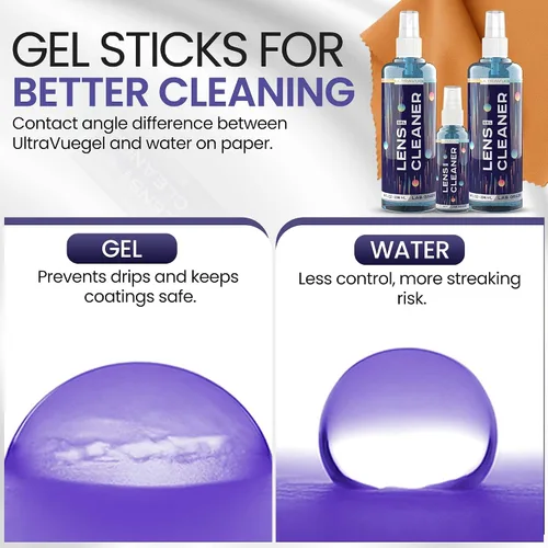 Miniatura 8 de Kit de spray limpiador de lentes de gel para gafas, 2 botellas de gel de 8 onzas y 1 botella de spray de gel de 2 onzas + 2 paños de microfibra