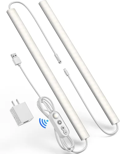 Miniatura 12 de Iluminación debajo del gabinete enchufable, luces debajo del mostrador regulables para cocina, 3 piezas de 12 pulgadas, tira de luz LED USB blanco