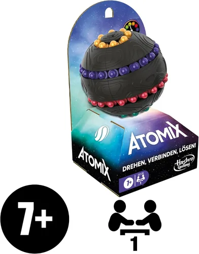 Miniatura 13 de Hasbro Gaming Atomix - Juego para niños, adolescentes y adultos, rompecabezas de bola y juguete para ansiedad, 1 jugador, actividades portátiles