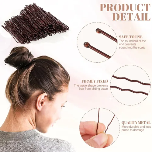 Miniatura 4 de Kit de 200 horquillas para el cabello, horquillas y horquillas en forma de U, regalos para mujeres y niñas con caja de almacenamiento, peinados