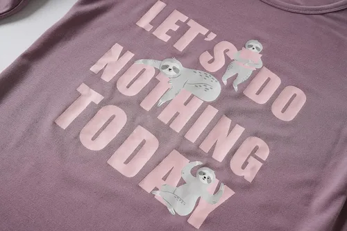 Miniatura 3 de Vopmocld Conjunto de pijama de gatos lindos para niñas grandes, 2 piezas, ropa de dormir de algodón para invierno