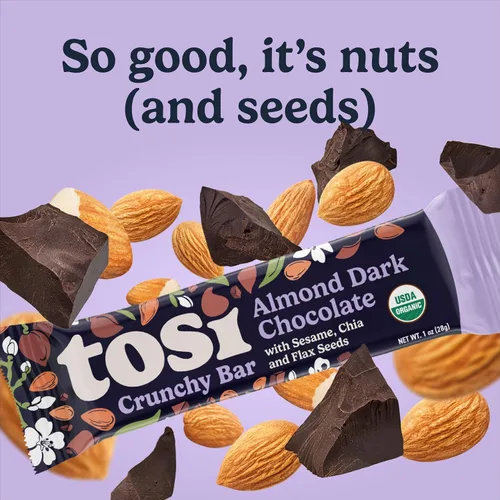 Miniatura 8 de Tosi Barras de nueces, almendra y arándano, aperitivos saludables para adultos y niños, barras crujientes a base de plantas (6 G de proteína)