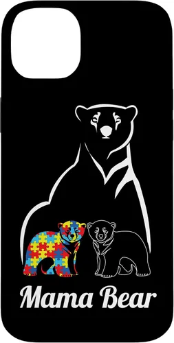 Miniatura 15 de Funda para iPhone 14 Pro Max para concientización sobre el autismo, mamá oso, mamá y niño
