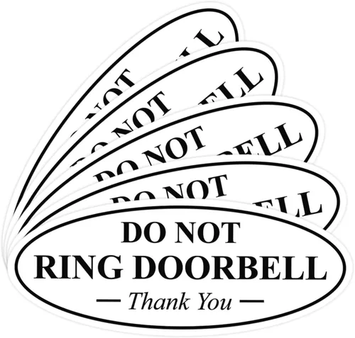 Miniatura 16 de All Quality Cartel de agradecimiento ovalado con texto en inglés «Do not Ring DOORBELL», color negro, pequeño, 1 paquete