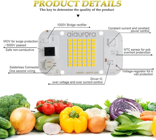 Miniatura 3 de 2 paneles LED de espectro completo Bridgelux AC110V 50W con soporte, grasa térmica, raspador para lámpara de cultivo hidropónico, reflector, luz