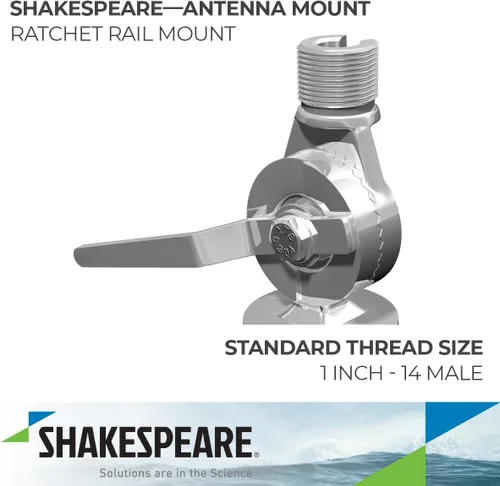 Miniatura 2 de Shakespeare 4188SL SS Rail Mount Trinquete para riel de 1 pulgada a 1-1/2 pulgadas