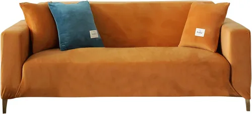 Miniatura 11 de MIFXIN Funda elástica de terciopelo para sofá, 1 pieza, funda de elastano para sillón, protector de muebles para sala de estar, decoración del hogar