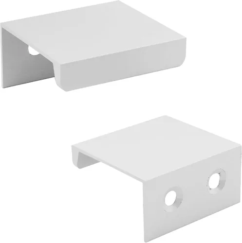 Miniatura 31 de Tiradores negros de 3.94 pulgadas para gabinete, 6 unidades, espacio entre agujeros de 2.52 pulgadas, tiradores de borde de aleación de aluminio