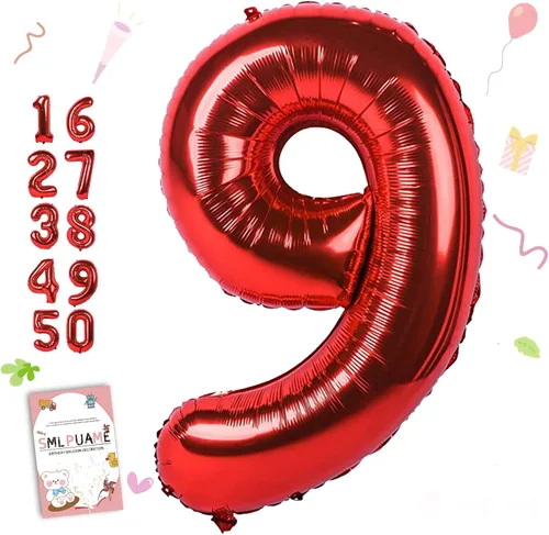 Miniatura 207 de Globos de números de 40 pulgadas del 0 al 9 dorados grandes del número 0, globos digitales para suministros de decoración de celebración de fiesta