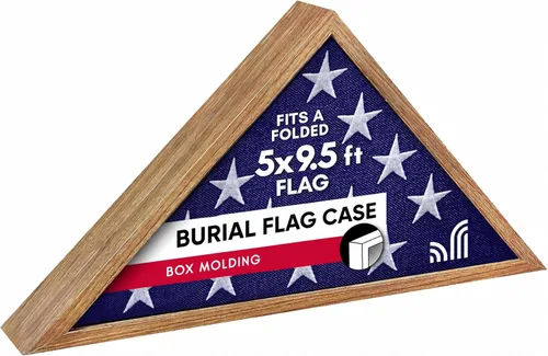 Miniatura 13 de Americanflat Pequeña vitrina plegada de bandera – Se adapta a banderas ceremoniales plegadas de 3 x 5 pies (no para bandera funeraria) – Colección
