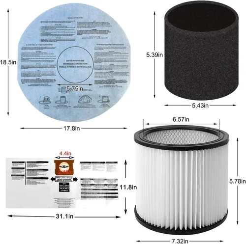 Miniatura 2 de Filtro de repuesto para filtros de aspiradora de tienda 90304 90585, 90107, 90350, 90333, filtro de aspiradora en seco y húmedo, se adapta a