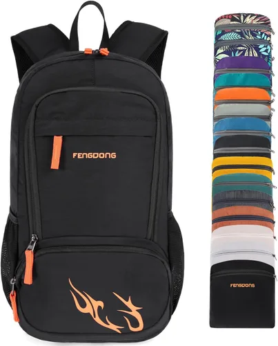 Miniatura 10 de FENGDONG mochila ligera plegable impermeable de 35L, mochila de senderismo pequeña para viajes, para hombres y mujeres