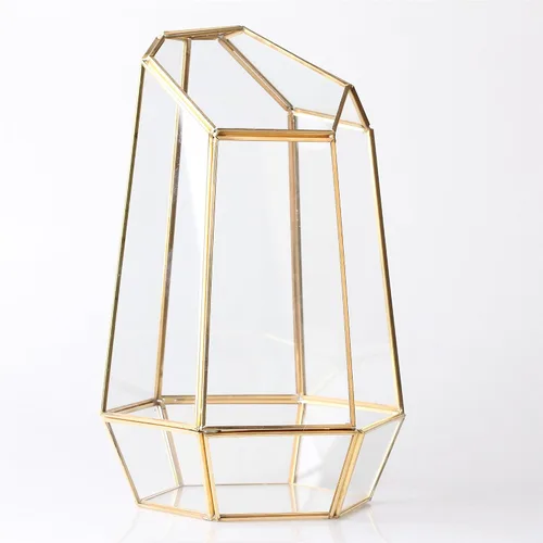 Miniatura 6 de Terrario geométrico alto de vidrio, para suculentas, Moderno, Transparente Irregular Terrarium Planter - Home Fairy Garden Small Decorative