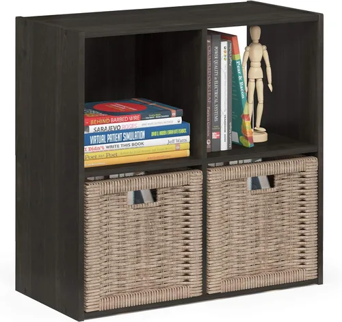 Miniatura 22 de Furinno - Estantería clásica para libros, estantes de almacenamiento, roble francés