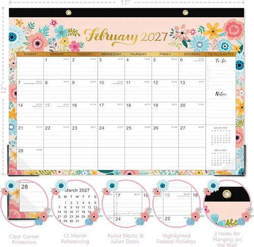 Miniatura 4 de Calendario de Escritorio 2026 - Calendario de Escritorio 2026, Calendario de Escritorio/Pared de 12 Meses, Ene. 2026 - Dic. 2026, 16.8" x 12