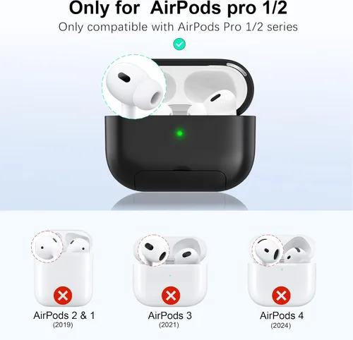Miniatura 2 de RFUNGUANGO Funda protectora para AirPods Pro de 2ª generación, con función de soporte para teléfono, bloqueo de cubierta magnética, para AirPods Pro