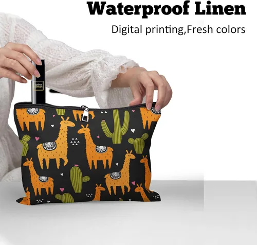 Miniatura 4 de Bolsa de maquillaje para mujer, Corazones de cactus de alpaca