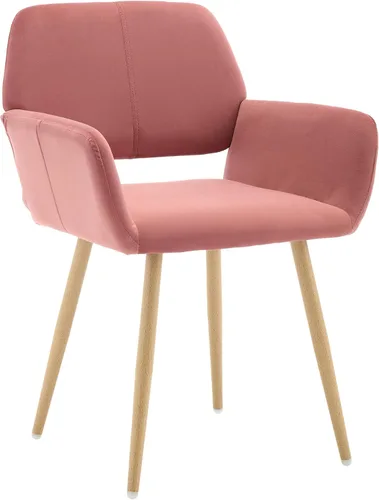 Miniatura 14 de KCC Sillas Pequeñas y Modernas con Brazos para Comedor 1 Pieza, Asiento Lateral Tapizado en Terciopelo de Mediados de Siglo Club para Invitados