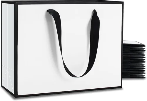 Miniatura 11 de Bolsas de regalo de tamaño mediano, venta al por menor, mercancía Blanco Negro