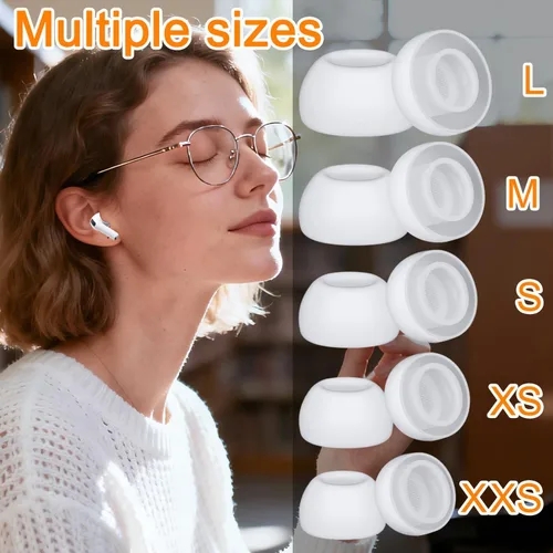Miniatura 3 de SOULWIT 5 pares de almohadillas de silicona para AirPods Pro 3 (3ª generación 2025), almohadillas de repuesto Pro3 con kit de limpieza Blanco